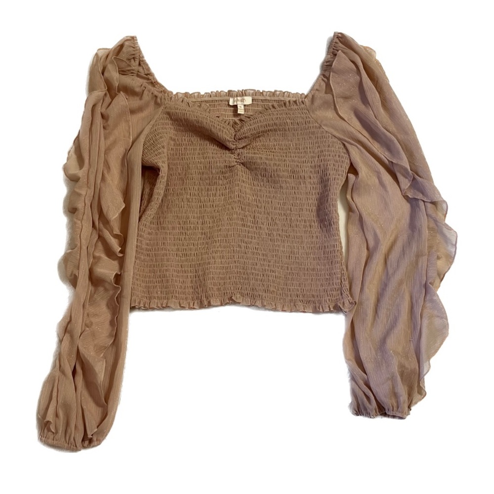 Smocked top chiffon; A. Peach purchased at Buckle NWOT size xl